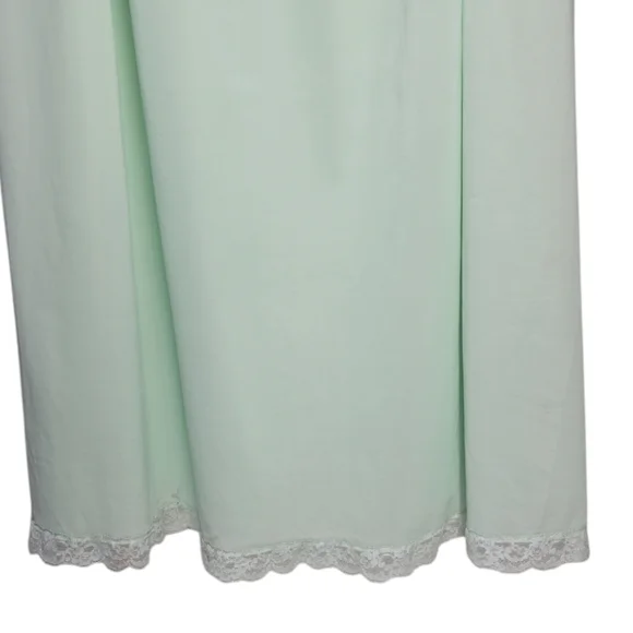 Vintage Shadowline Green Embroidered Sleeveless Nightgown Medium *NEVER WORN - Picture 5 of 9